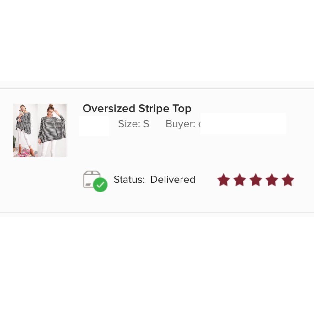 MUST GO, SALE ENDS 12/28 Oversized Stripe Blouse - Picture 2 of 2